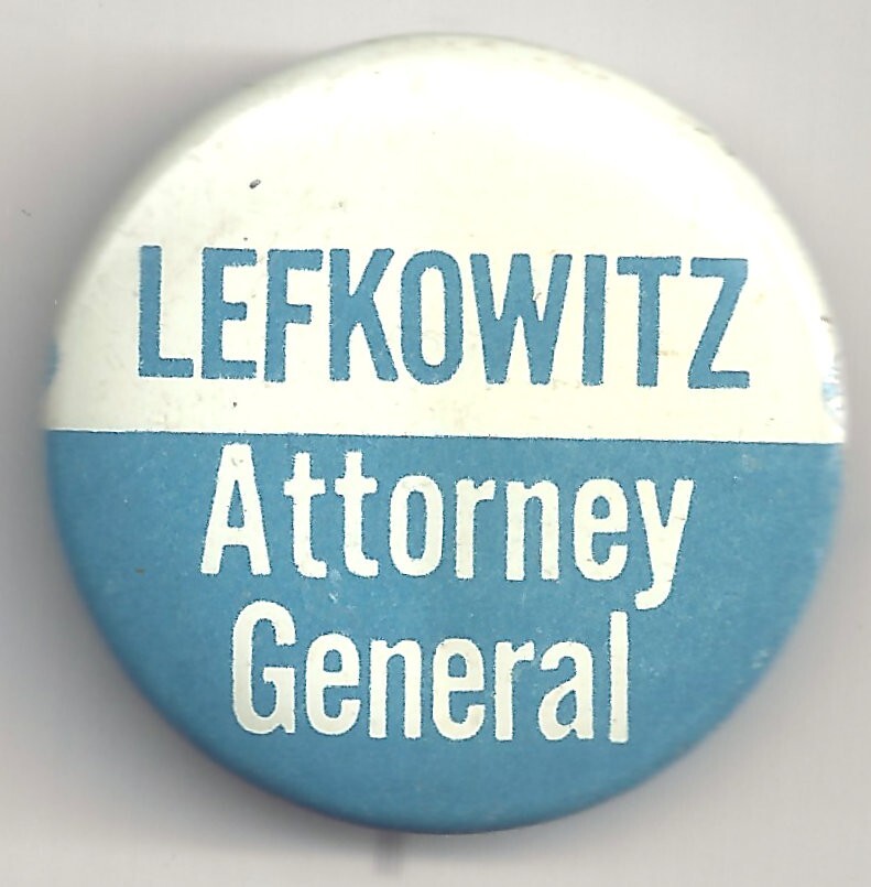 Louis LEFKOWITZ for ATTORNEY GENERAL Pin