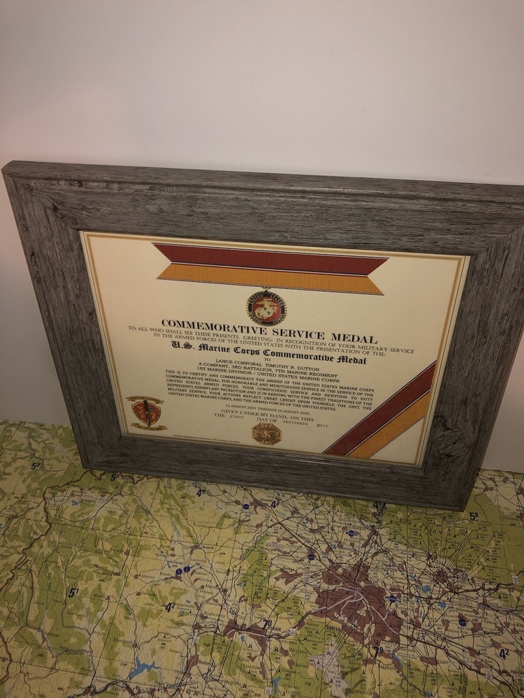 U.S. MARINE CORPS COMMEMORATIVE MEDAL CERTIFICATE ~ Type 1