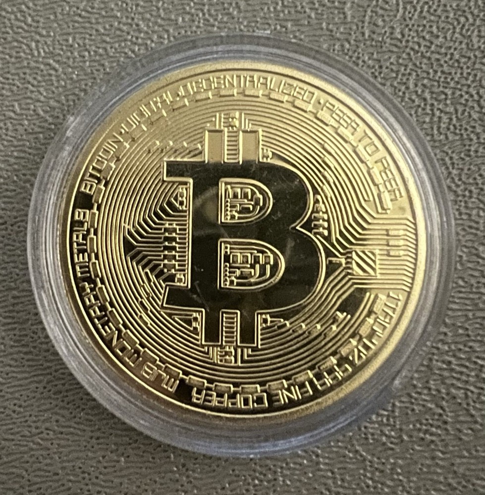 Gold Plated Bitcoin In Protective Case
