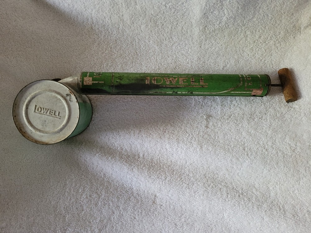 Vintage Tin Lowell Hardware Store Bug Sprayer