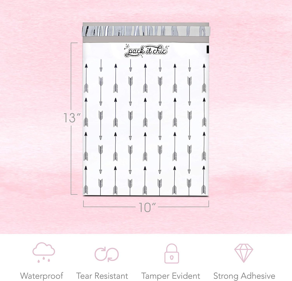 - 10X13 (100 Pack) Arrows Pattern Poly Mailer Envelope Plastic Custom Mailing &