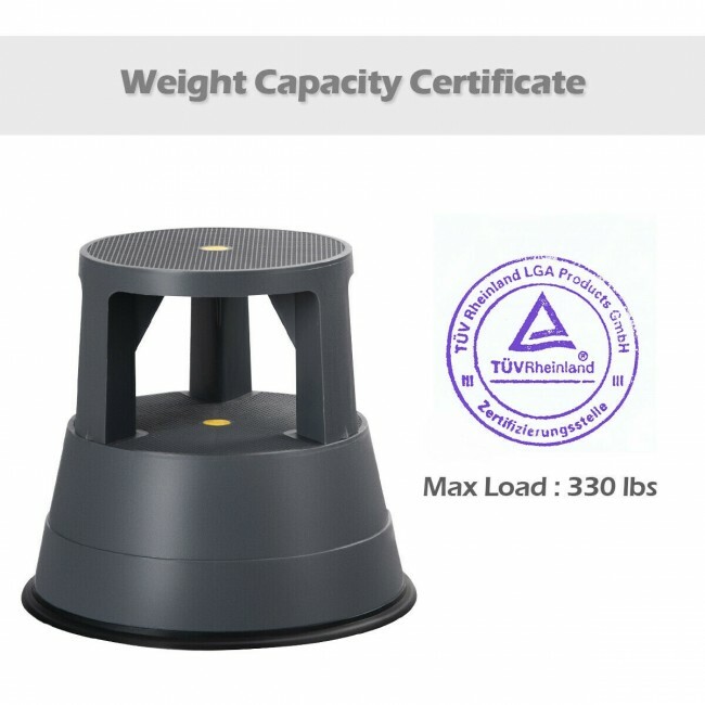 Kick Stool Rolling Step Stool W/Non-Slip Rubber Platform 330LBS Capacity Kitchen