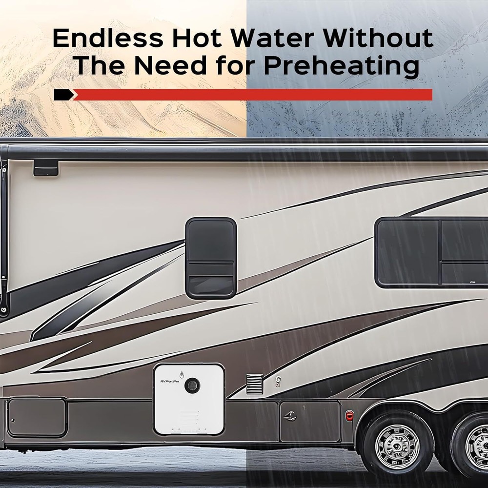 60,000 BTU RV Tankless Water Heater Propane Compatible with All RVs DC 12V NEW