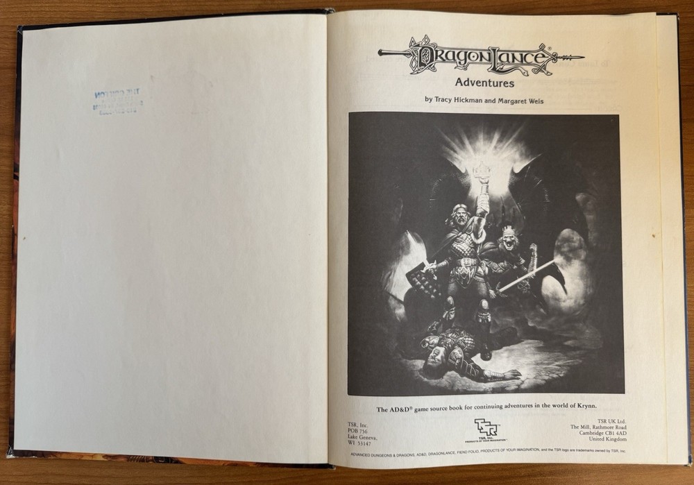 TSR Dragonlance Adventures Advanced Dungeons & Dragons 1987