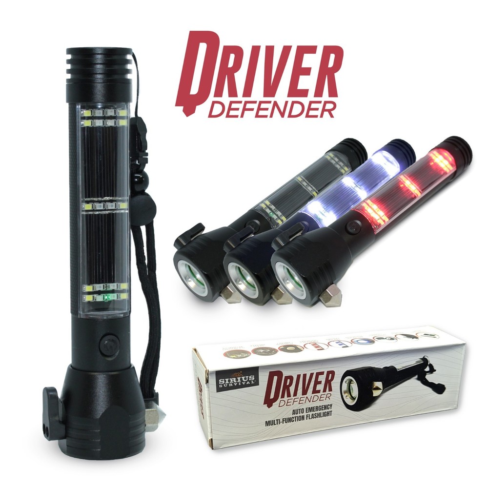 Driver Defender - Ultimate Auto Emergency Flashlight Tool & USB Power Bank