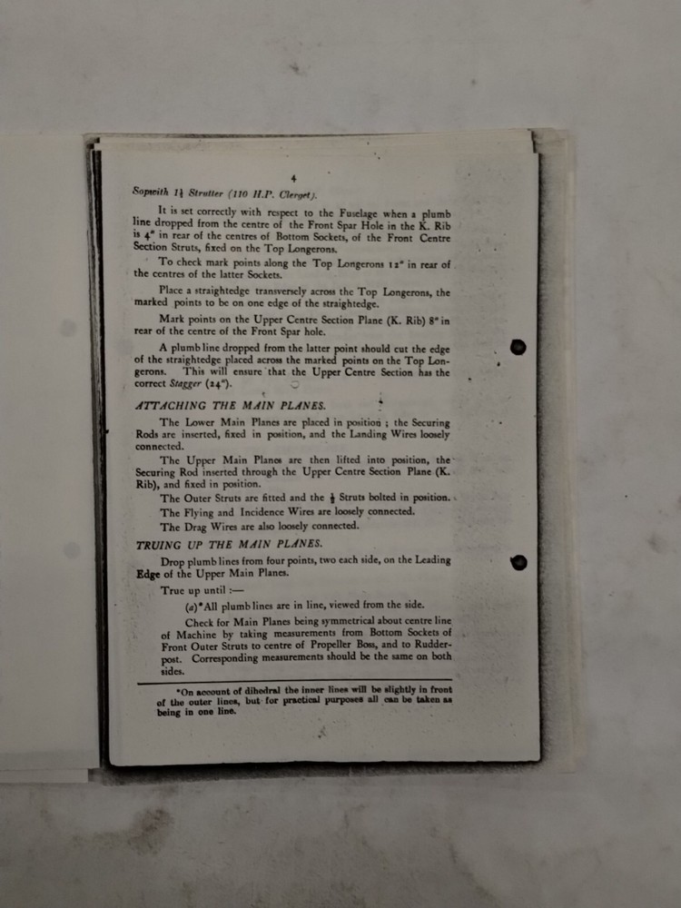 Sopwith 1 1/2 Strutter (110 H.P. Clerget) Rigging Notes-Copy