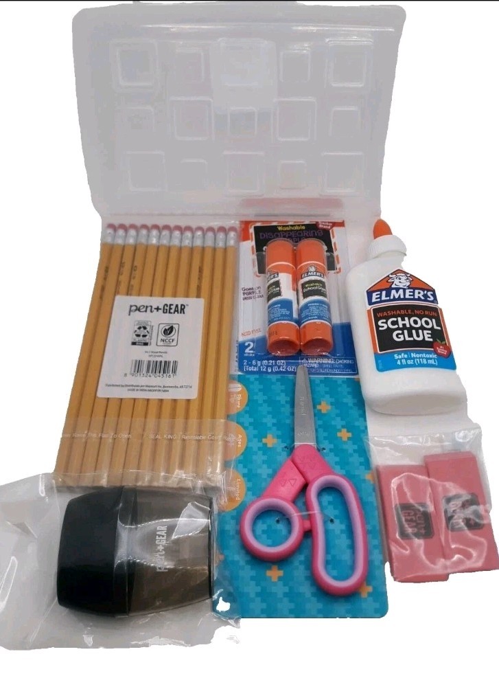 Schools Supplies Bundle kit (w/ Pink Scissors)