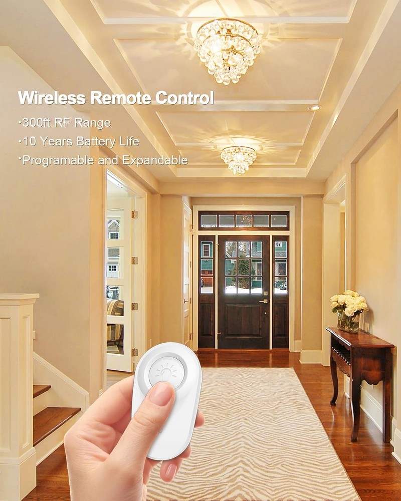 Thinkbee Wireless Light Switch and Receiver Kit - Mini Remote Control Switch ...