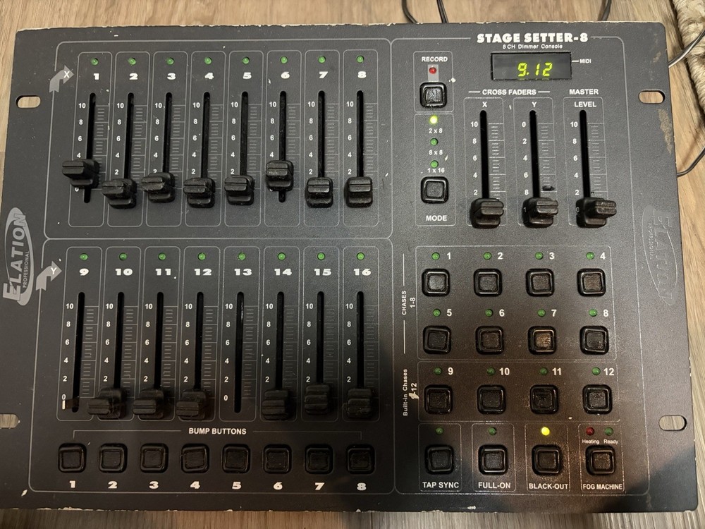 (Powers On) Elation Stage Setter 8 16CH DMX Lighting Controller Console