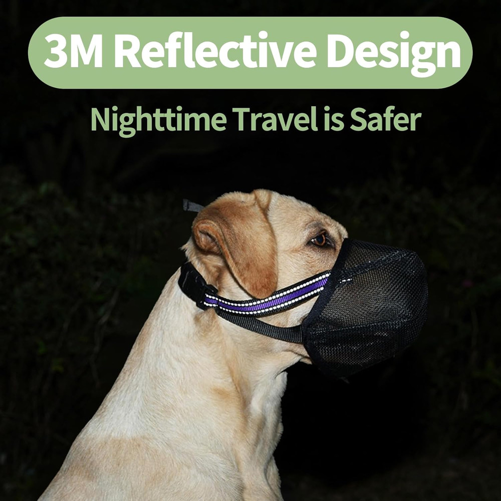 Dog Muzzle - Soft Mesh Muzzle for Small Medium Large Dogs Labrador German Shephe