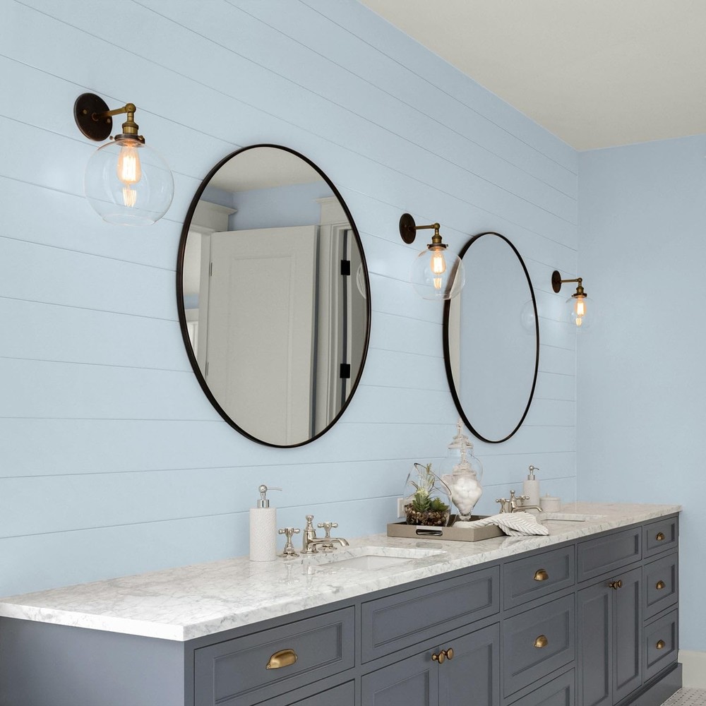 Glidden Total 1 gal. Keepsakes/Blue Eggshell Interior Paint & Primer