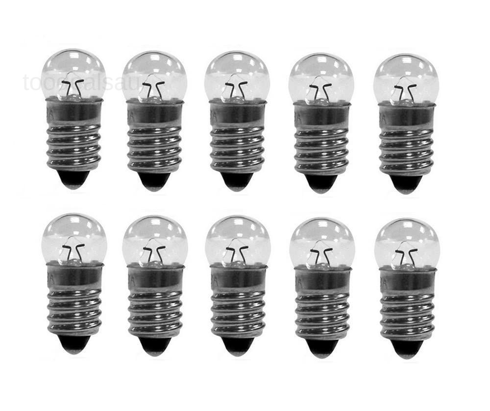 10x E10 Miniature Screw Base Light Bulbs Flashlight Lamp Mini Light  (6, Volts)