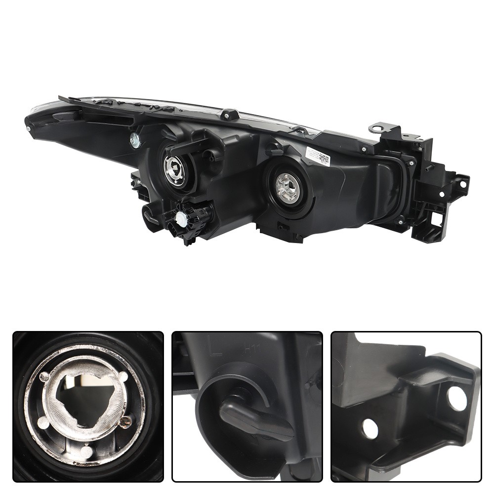Labwork Left Headlight Fit For 2017-2018 Mazda 3 Halogen Type Driver Side Clear
