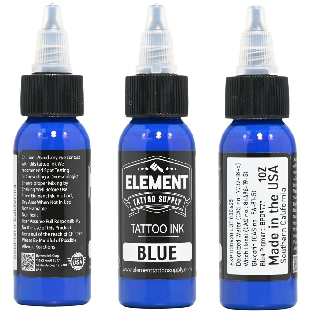 Element Tattoo Ink Set: Red, Yellow, Blue Professional Solid Colors