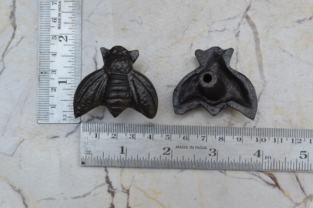 Vintage Cast Iron Honey Bee Shape Pulls Drawer Cabinet Door Handle Knobs 10 pcs