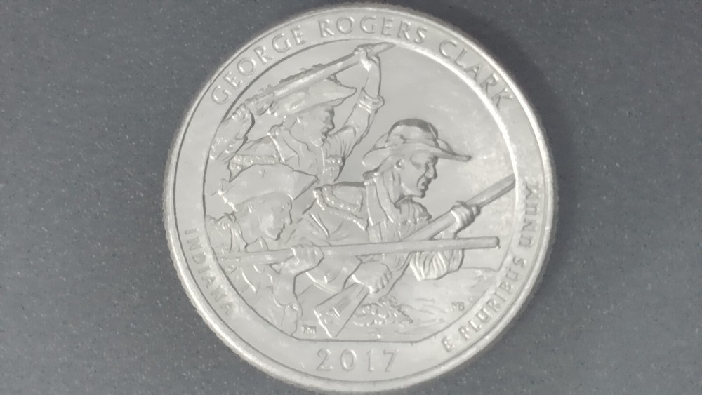 2017 P George Rogers Clark Quarter Die Chips on Sword and Hat Errors