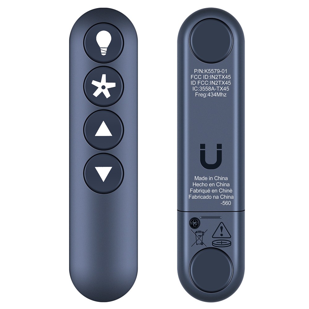 Remote Control For Hunter Fan Replacement Handheld Ceiling Fan - Black K5579-01