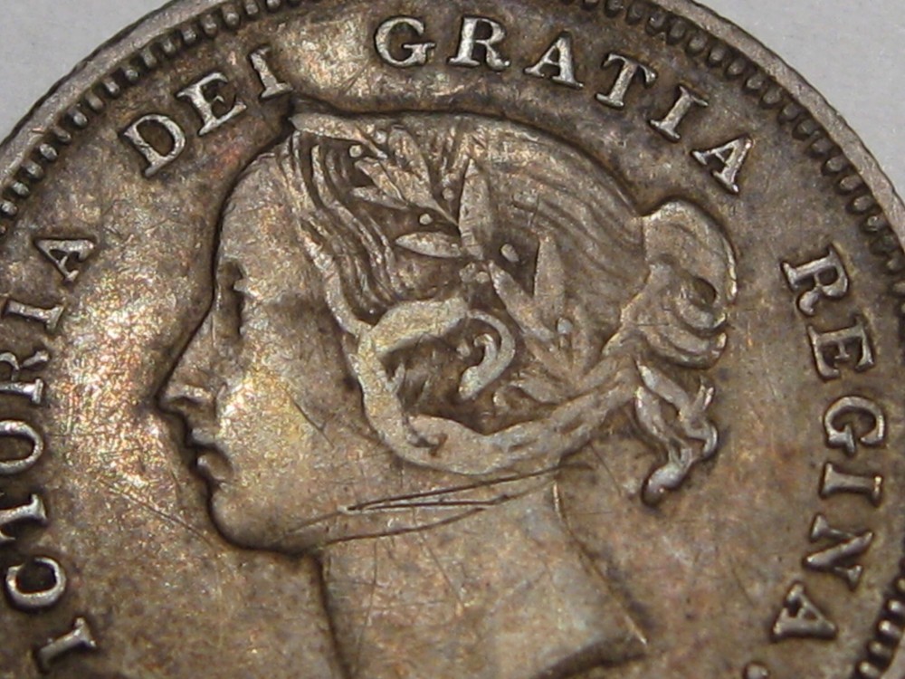 F/VF 1890-H Five Cent 5¢ CANADA. #34
