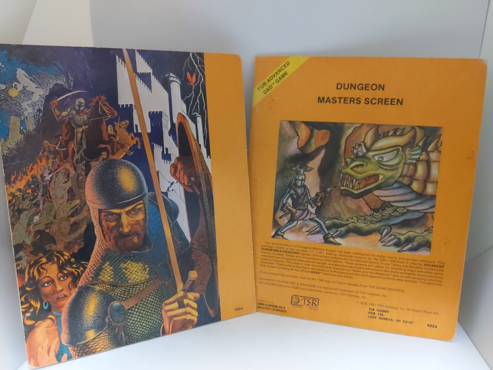 2x 1981 TSR Dungeon Master Screen - Rare