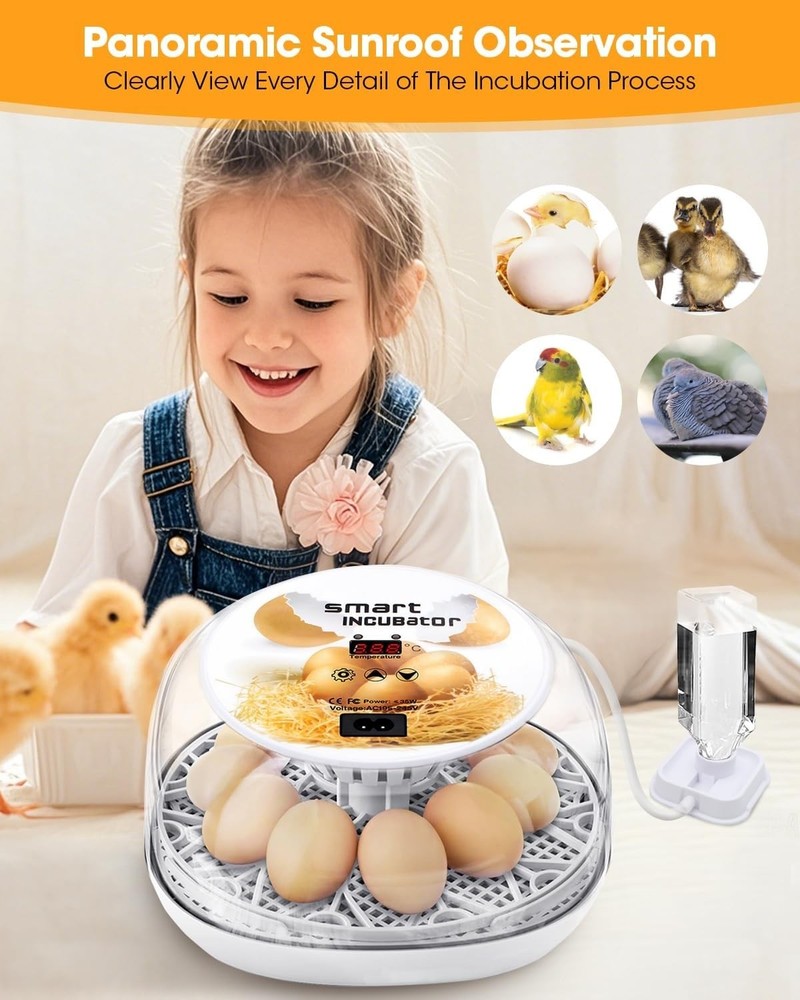 Egg Incubator with Automatic Egg Turning Control, Incubators for Hatching Egg...