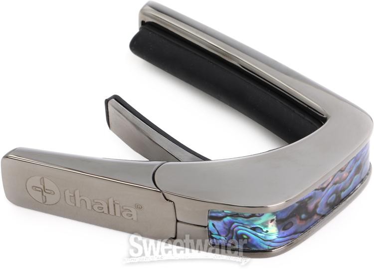 Thalia Shell Collection Capo - Black Chrome with Blue Abalone