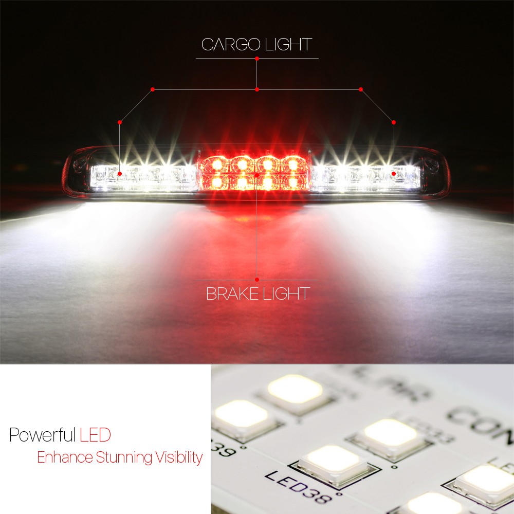Clear Rear LED Third[3rd]Brake Light Cargo Functioned for 99-07 Silverado/Sierra