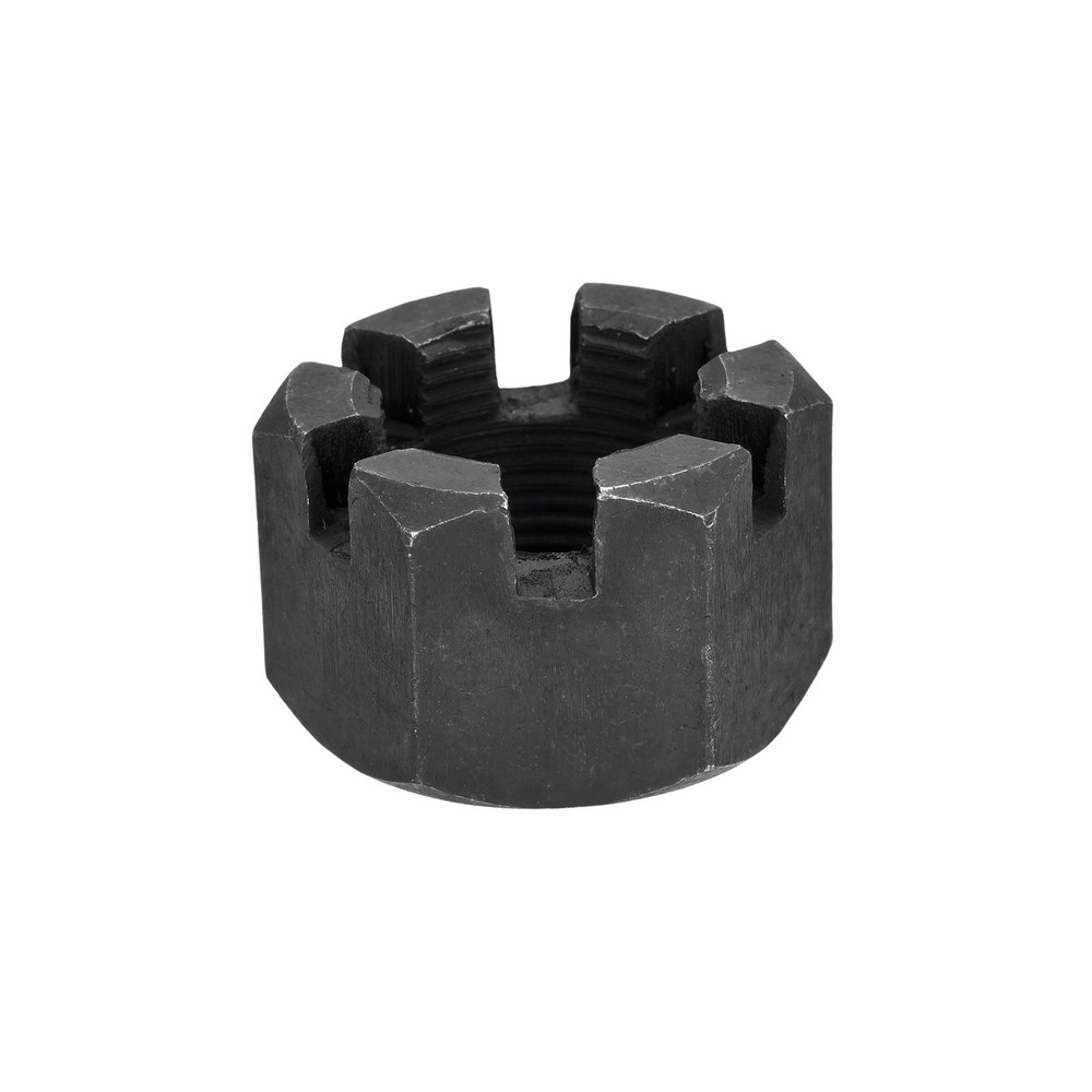 M30x2mm Hexagon Slotted Nut Black