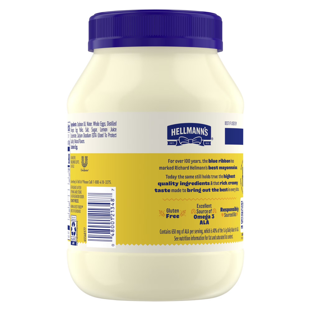 Hellmann's Real Mayonnaise, Deviled Egg Sandwich Spread Condiments, 30 Fl oz Jar