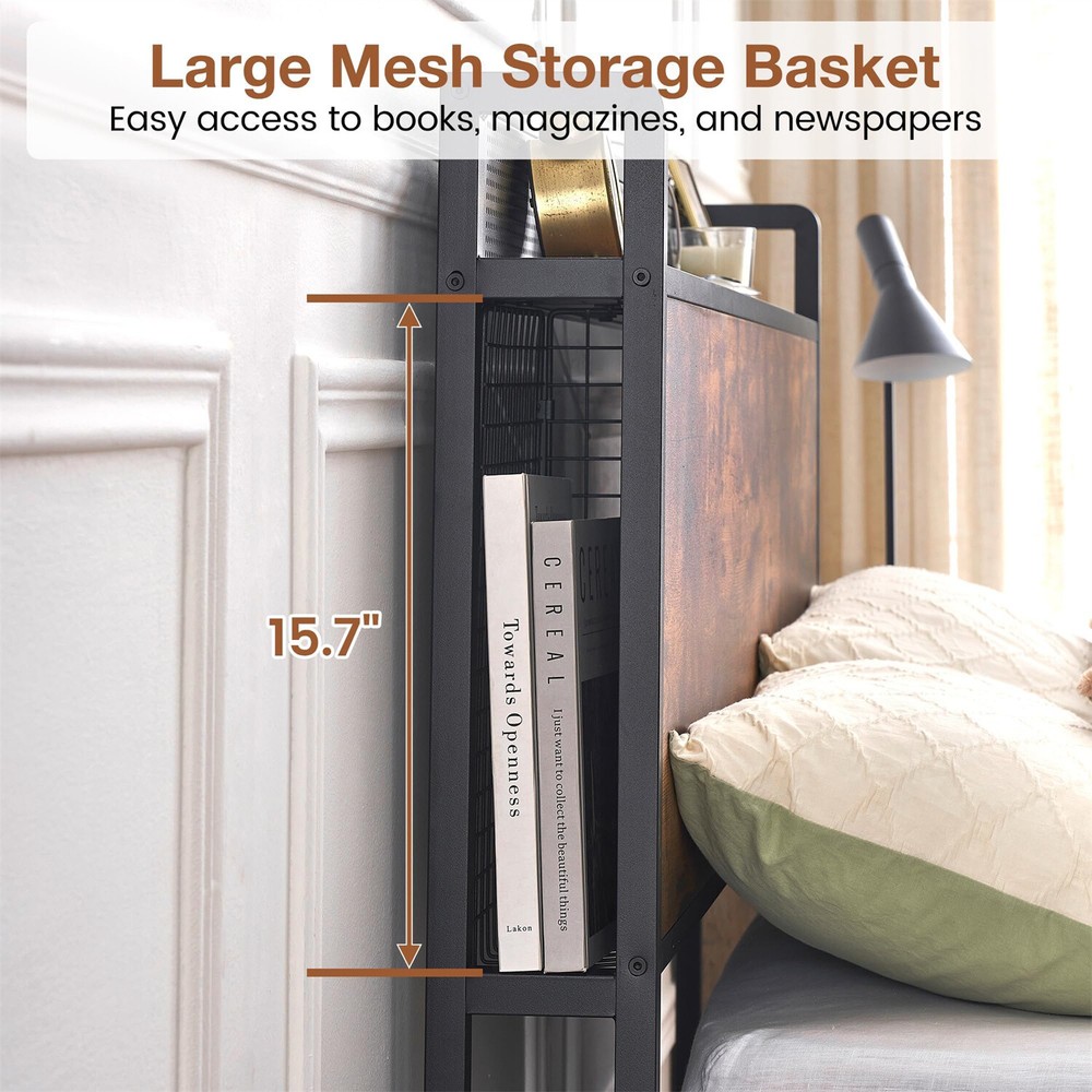 🔥Queen Bed Frame with 4 Storage Drawers Metal Platform Bed Frame with Charging