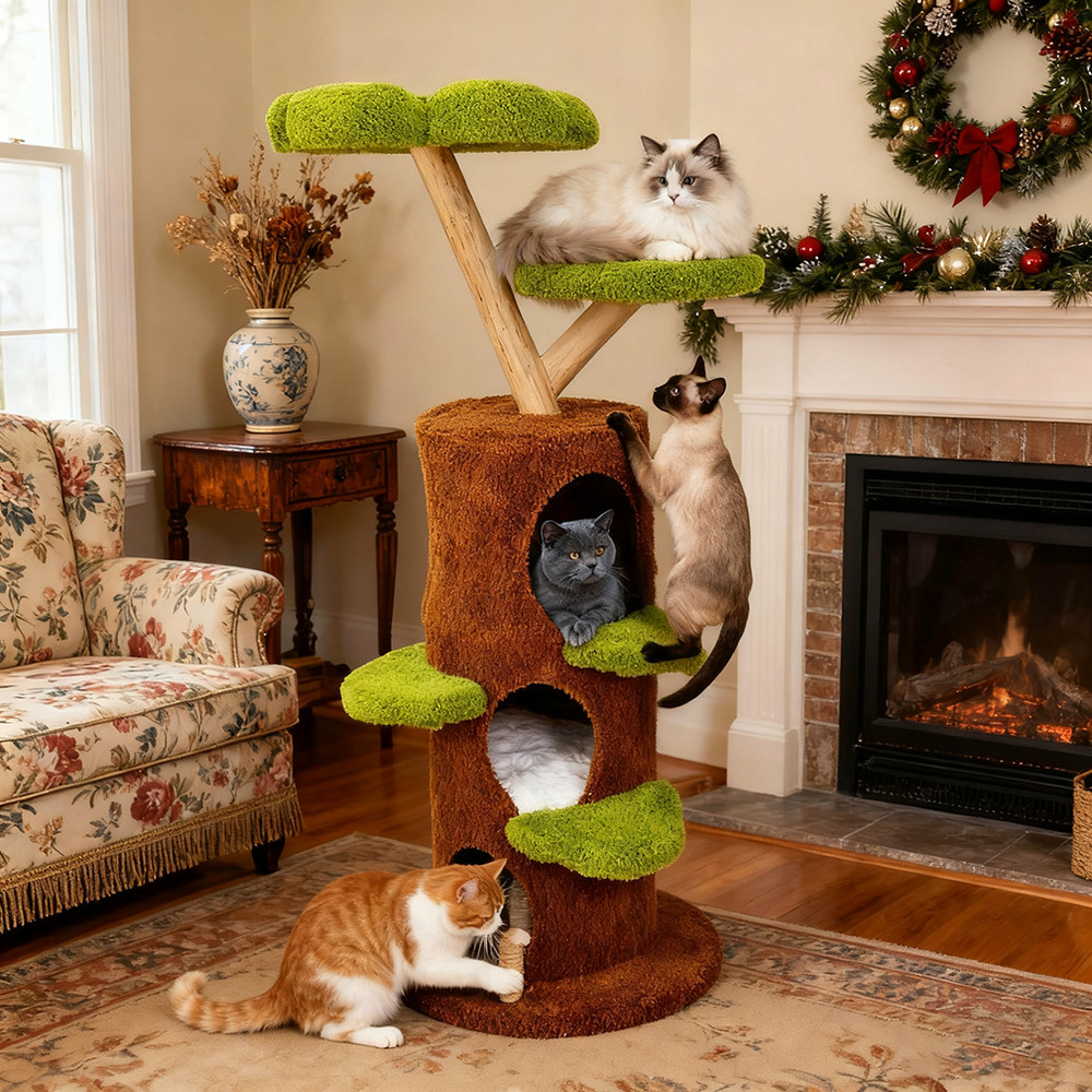 Robust Cat Tree Cat Kitty Scratching Post Fun Activity Center Padded Top Perch