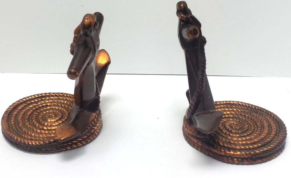 Beautiful Copper Anchor Bookends
