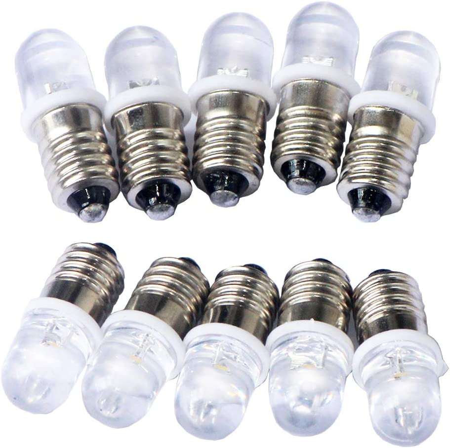 10pcs E10 Screw DC12V Warm White Spot Led Bulb Light (DC12V, Warm White)