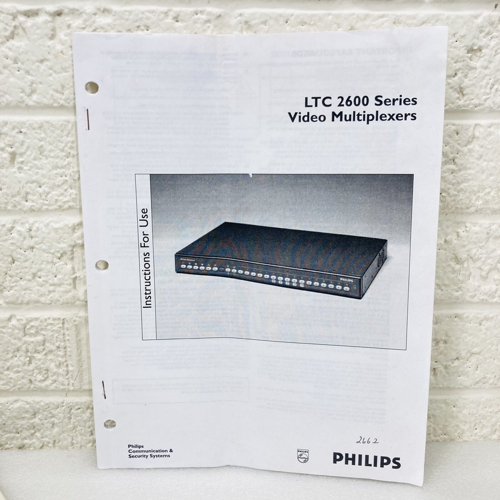 Philips LTC2600 Video Multiplexer Instruction Manual & Quick Reference Guide