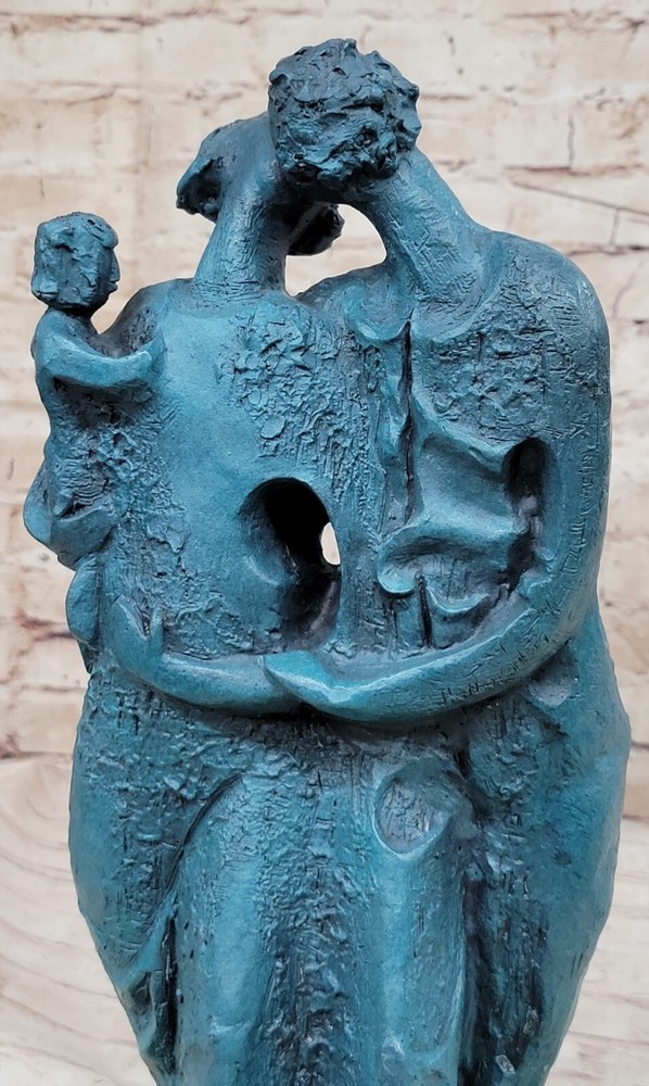 100% Solid Bronze Abstract Family by Dali Lost Wax Method Sculpture Figurine