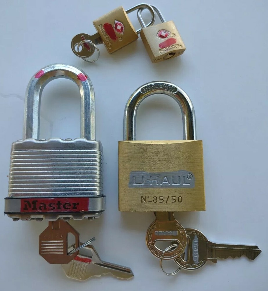 Master U-Haul Brinks Paddle Lock Assorted Lot