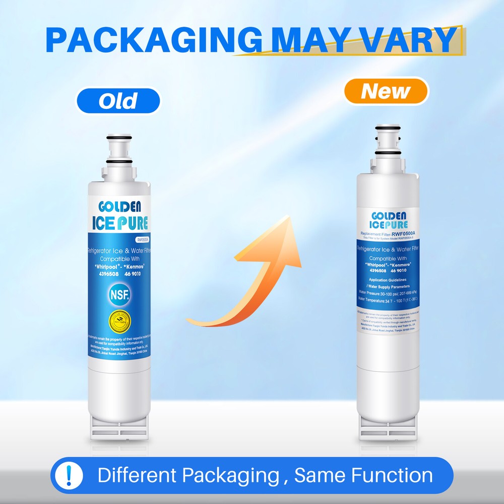 4 PACK Compatible With 4396508 RWF1020 RFC0500A Refrigerator Water Filter