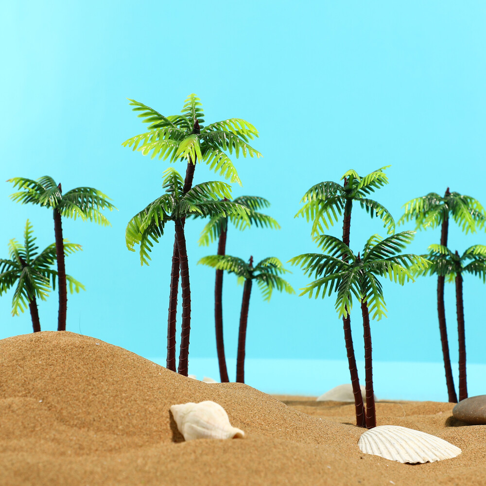 5PCS Simulated Aquarium Decorations Plants for Artificial Palm Tree Plants