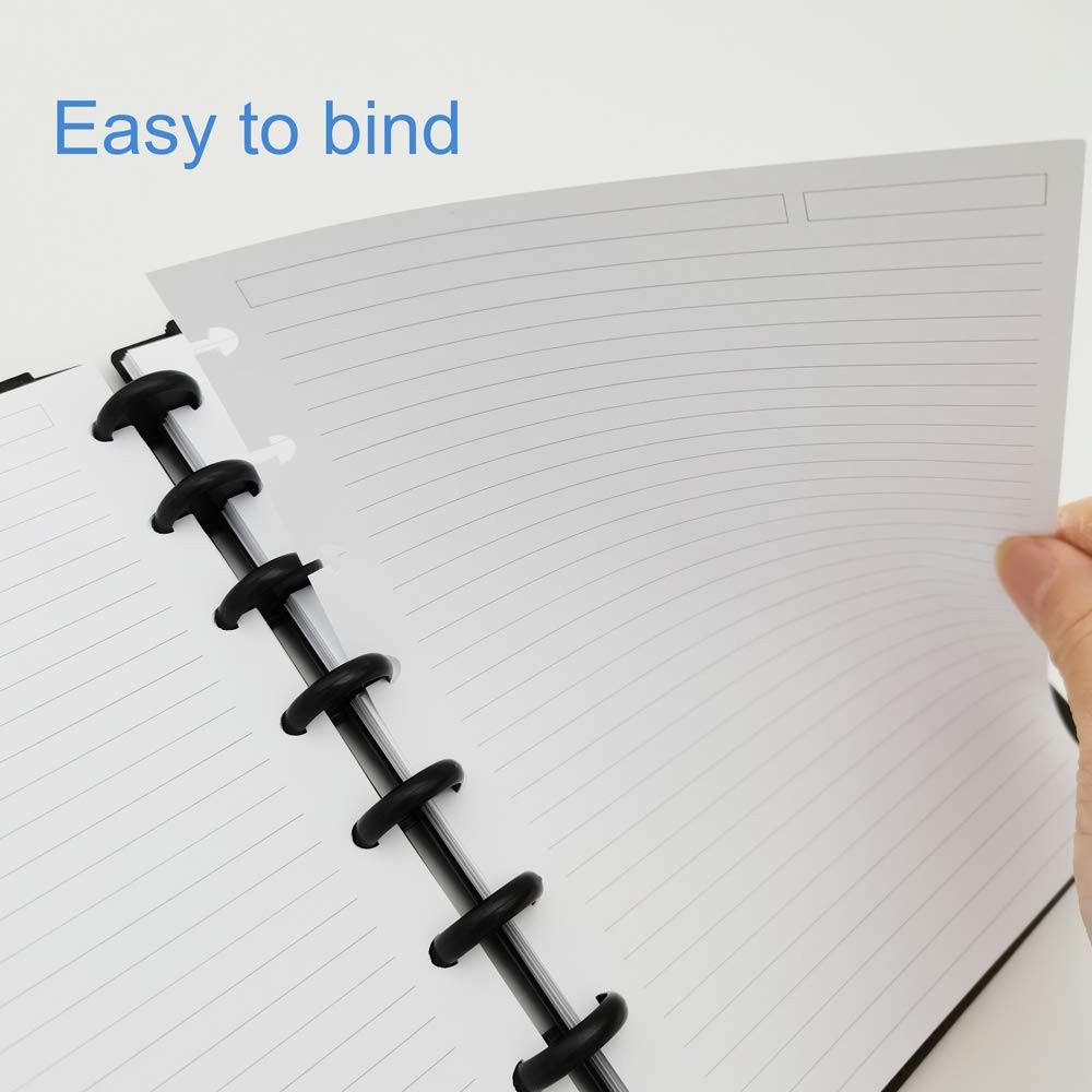 Junior Size Discbound Refill Paper - 8 Discs 300 Sheets, Clear,White