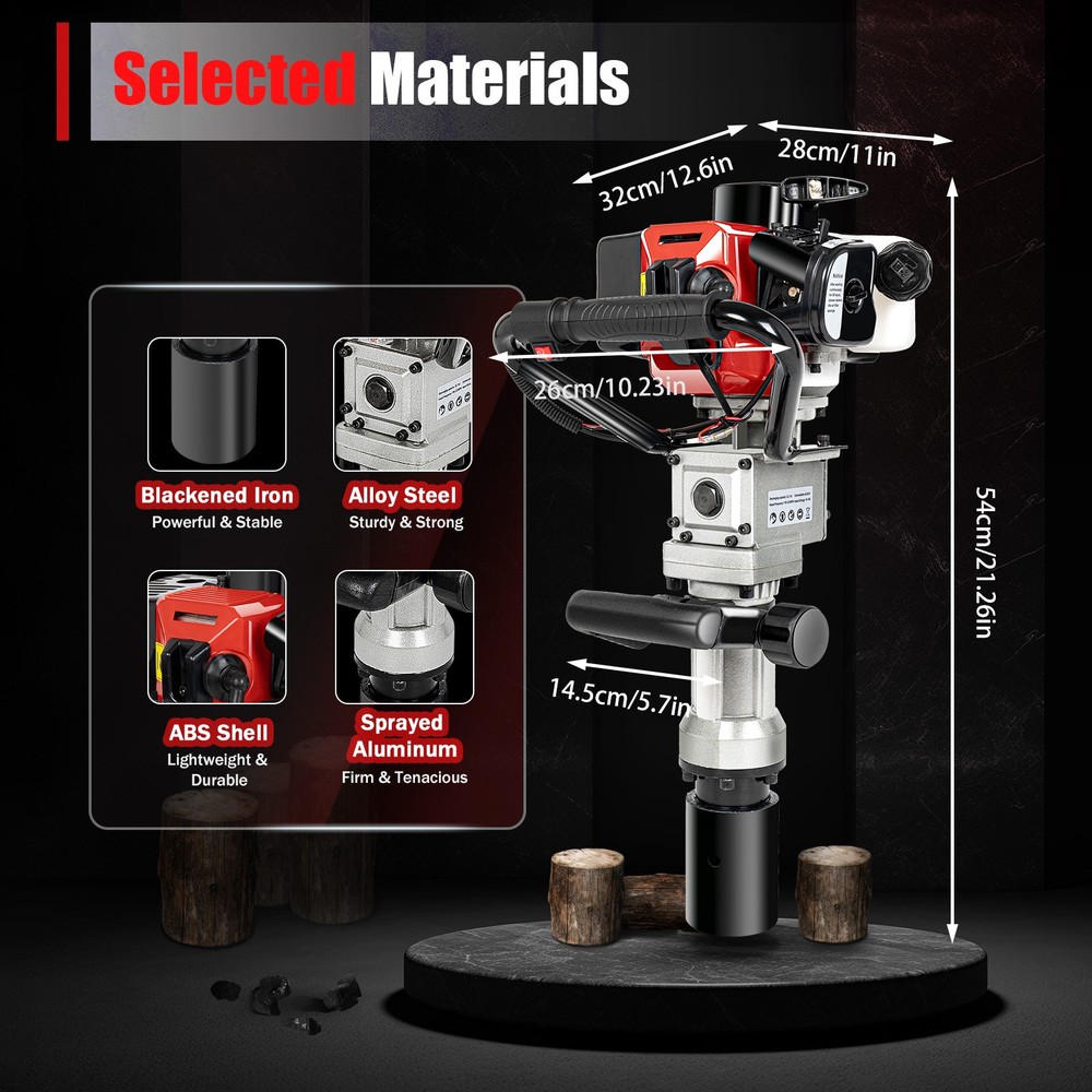 32.6cc 2-Stroke Gasoline Pile Driver Multi-function Gasoline Impact Pile Driver