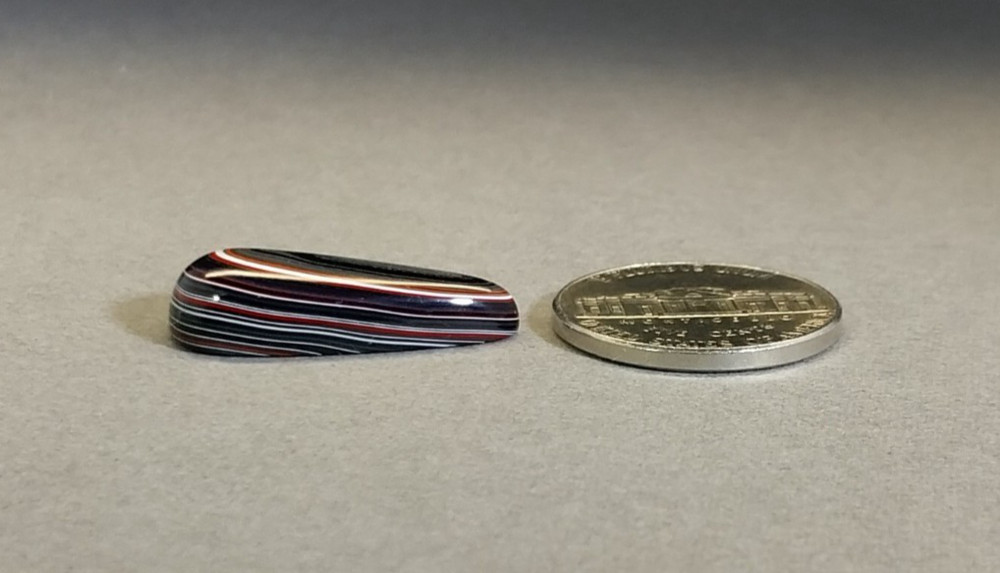 Fordite Cabochon Domed Teardrop, EB3