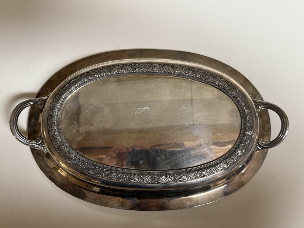 Vintage Silverplated Oval Platter with Handles