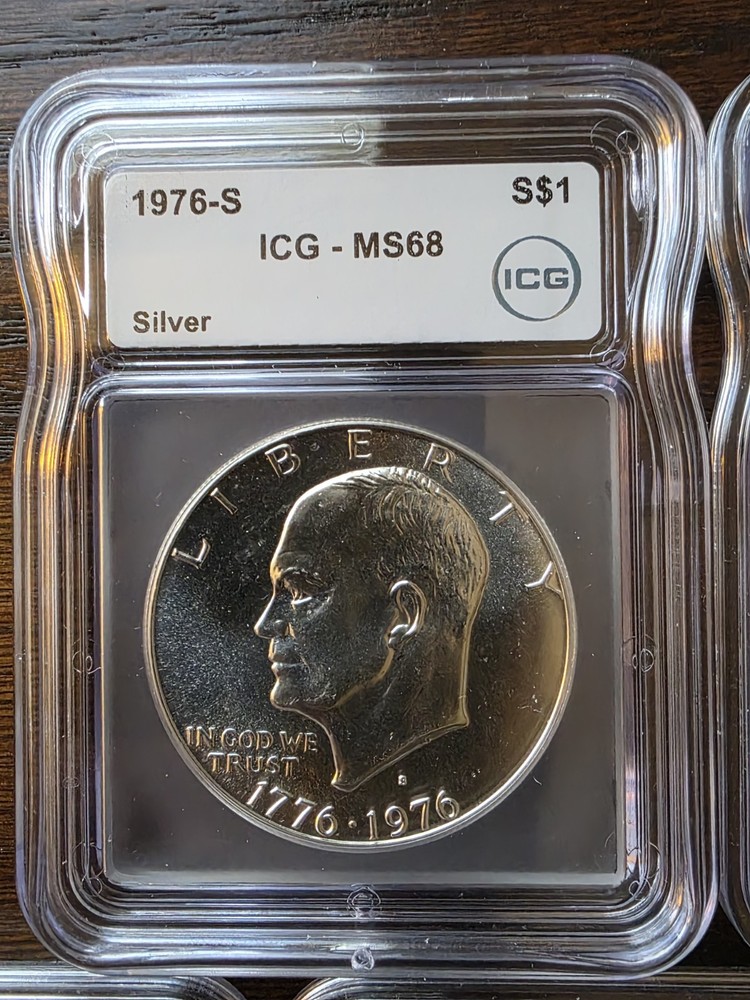1976-S 40% Silver Eisenhower Ike Dollar $1 ICG MS 68 White Label
