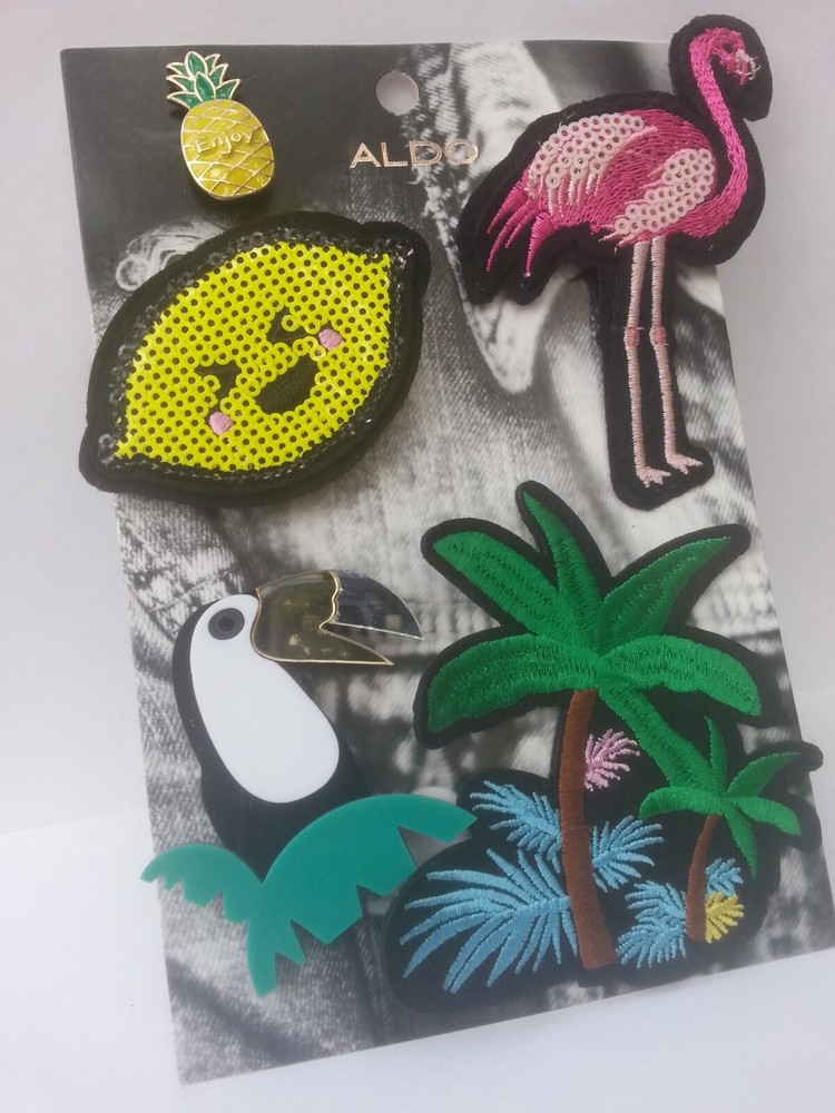 ALDO Patch & Pins set Tropical Themed