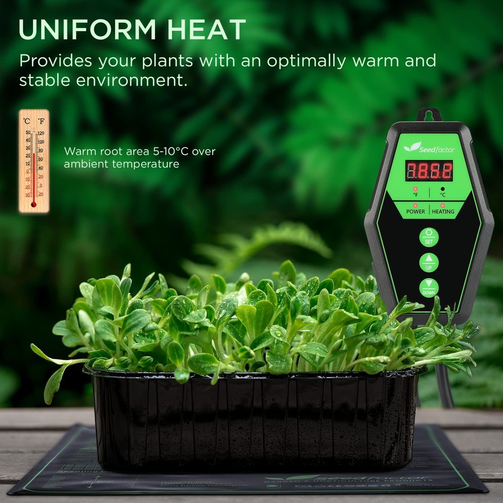 SEEDLING HEAT MAT Digital Thermostat Combo Set 20x20 SEEDFACTOR