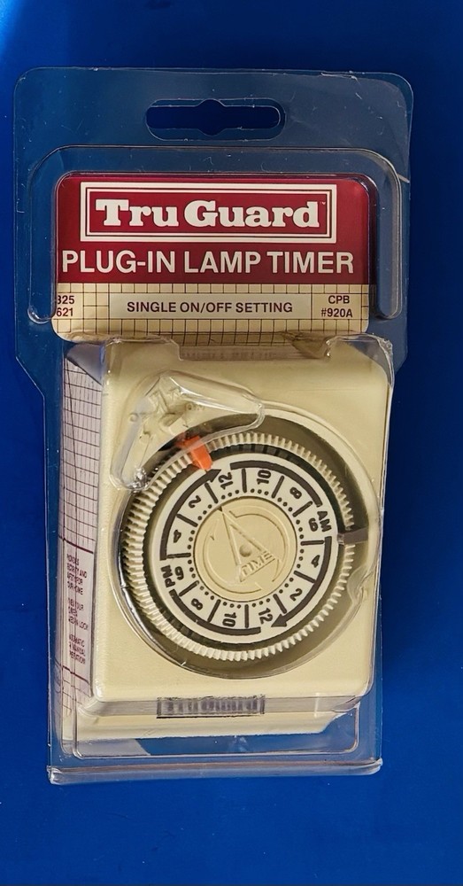 TRU GUARD PLUG-IN LAMP TIMER SINGLE ON/OFF SETTING CPB920A