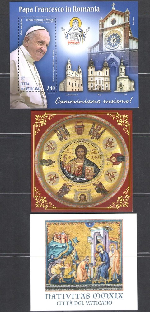 2019 Vatican, Complete Year 27 Values + 6 Sheets + 1 Booklet, MNH **