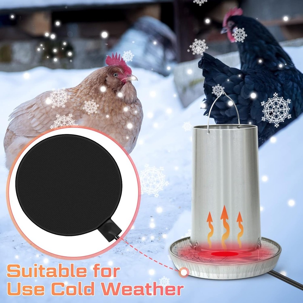 Energy-Efficient Chicken Water Heater for Cold Weather - Metal Bucket Approved