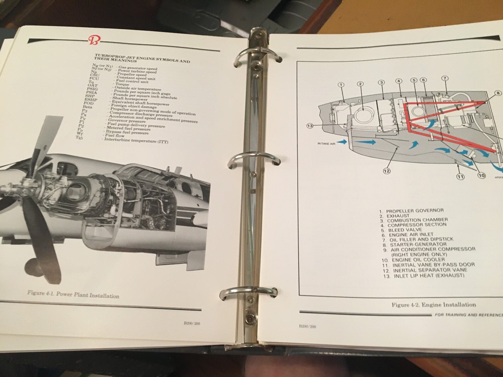 BeechTraining Center Super King Air B200/200 Pilot Training Workbook Manual