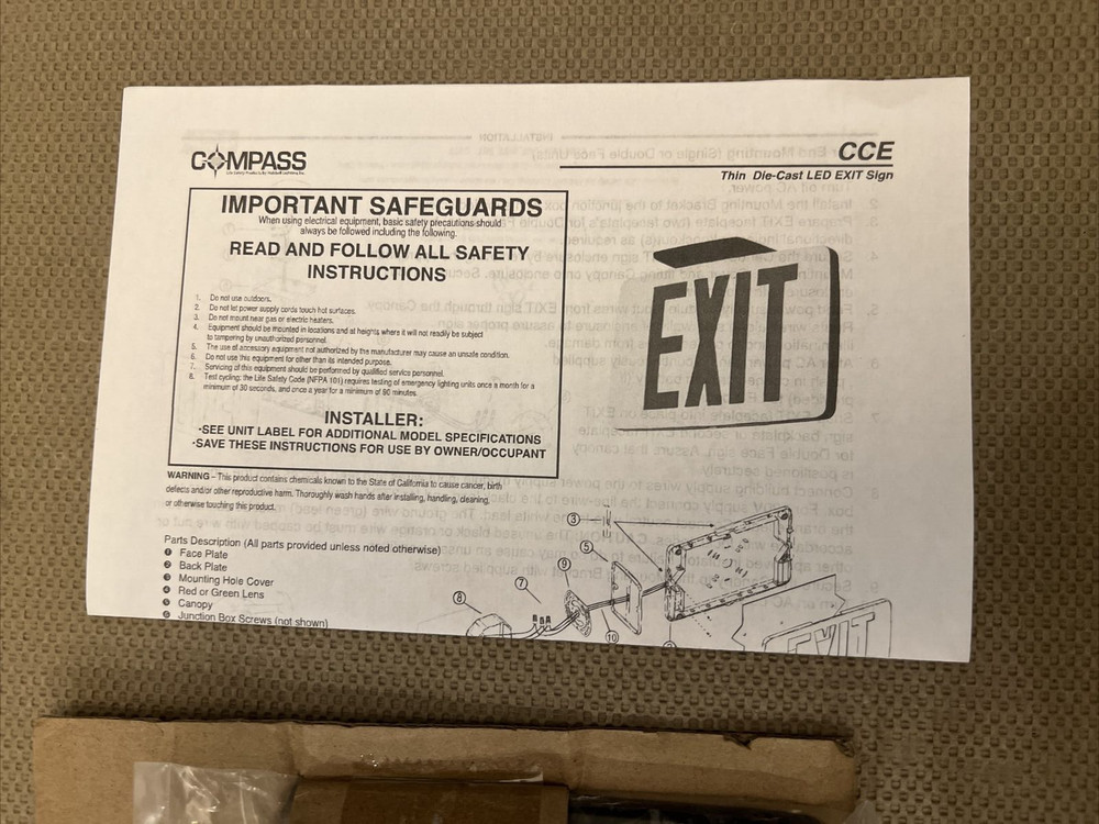 Compass CCEDRE Exit Sign