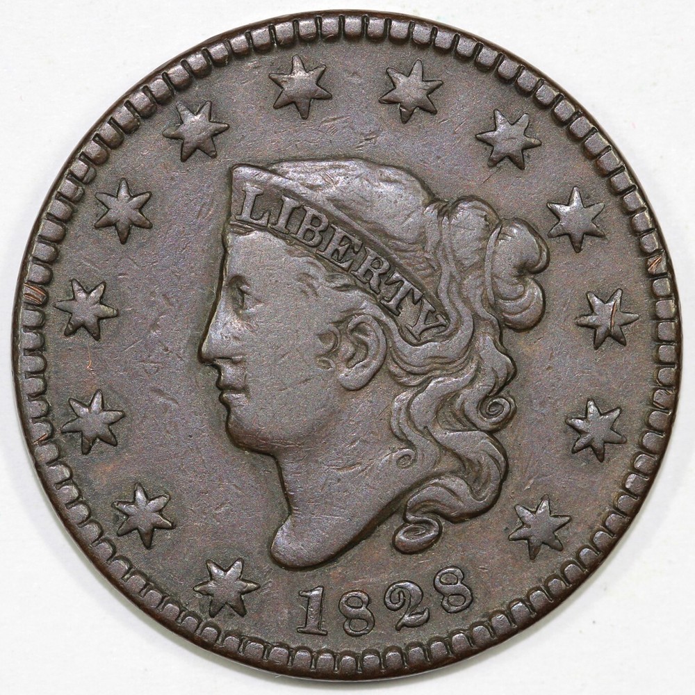 1828 1c N-10 Matron Head Large Cent
